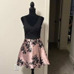 Pink and black dress